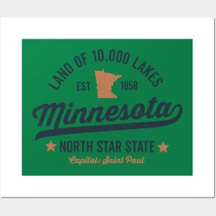 Minnesota Land of 10,000 Lakes Posters and Art